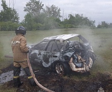 В Усольском районе сгорел легковой автомобиль