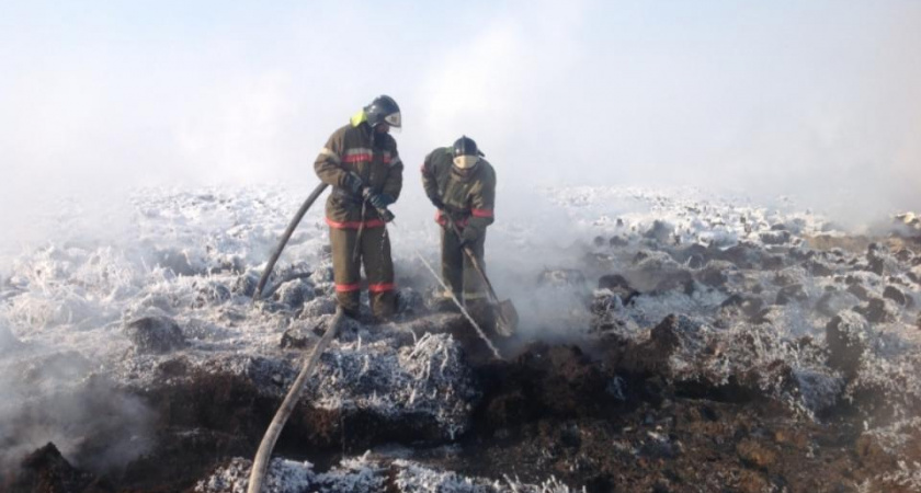 Большой очаг горящего торфа потушен на усольской земле