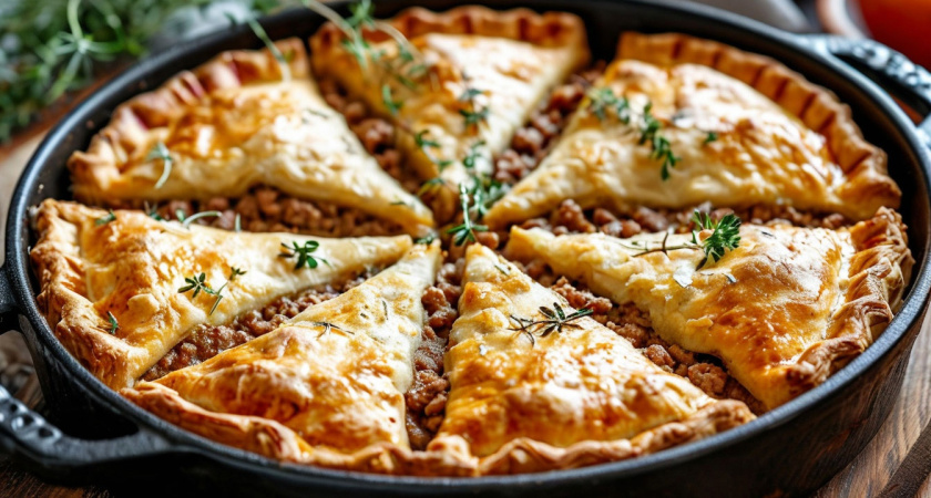 Не пирог, а объедение: 30 минут и ужин на сковороде готов - готовим с лёгкостью