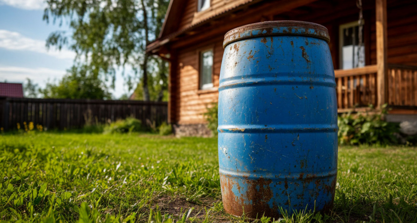 Поставили старую бочку на табуретку — для огорода лучше не придумаешь: сэкономил кучу денег