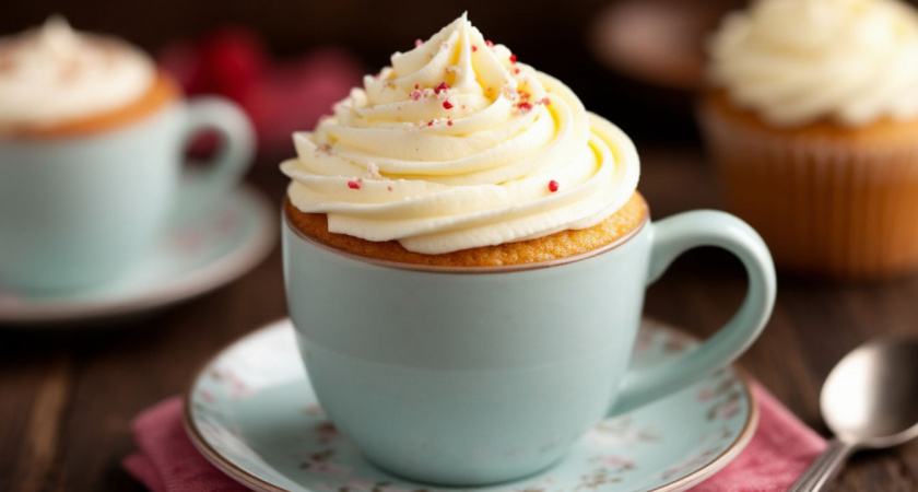 Мгновенное лакомство: воздушный ванильный кекс в кружке за 5 минут — идеальный десерт из микроволновки