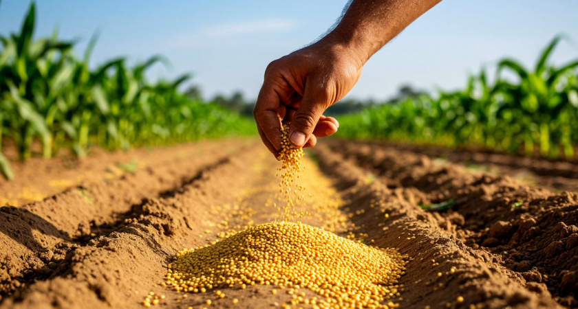 Раскидываю 1 пачку копеечной крупы по грядкам - почва как чернозём. Дорогой навоз больше не нужен