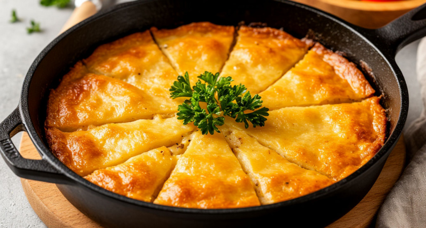 Картофельный пирог на сковороде: готовлю хоть на ужин, хоть на завтрак. Делюсь рецептом