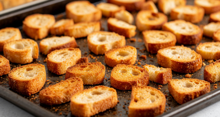 Батон вчерашний, вкус космический: секрет идеальных домашних крутонов - сохраните рецепт