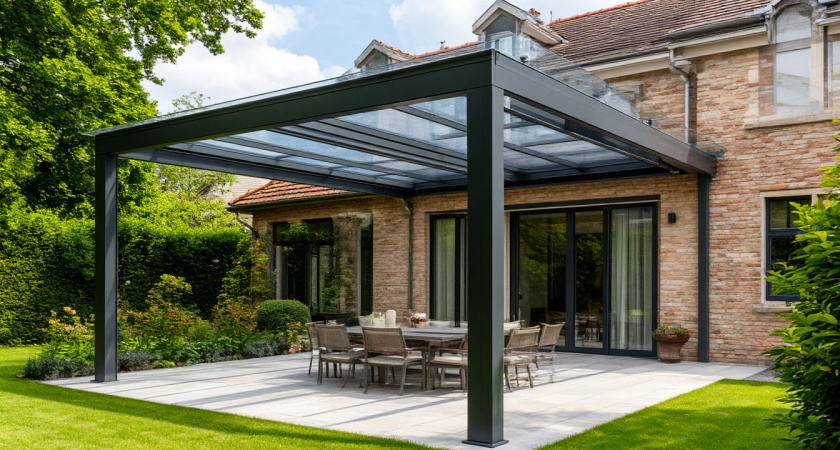 Навес из профлиста - вчерашний день: накрыл террасу прозрачной сталью и бед не знаю