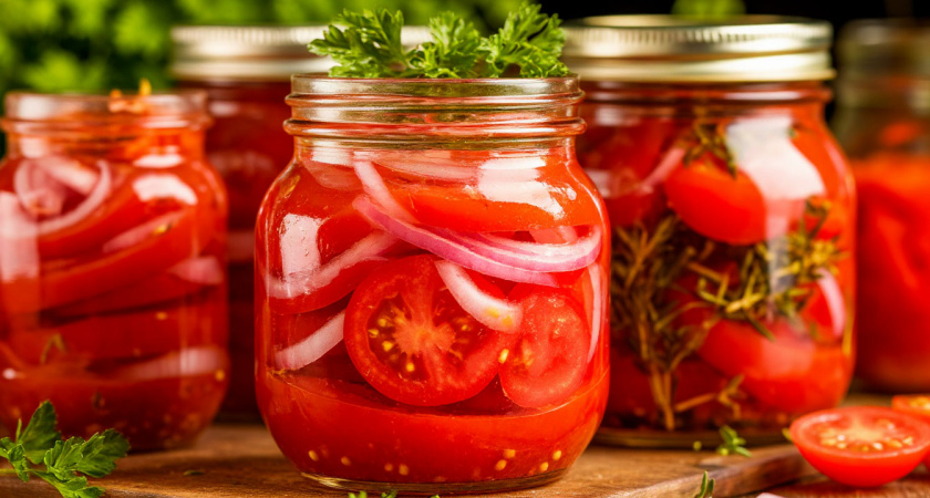 Помидоры с луком на зиму: легкий салат закатываю десятками банок - за уши не оттащишь