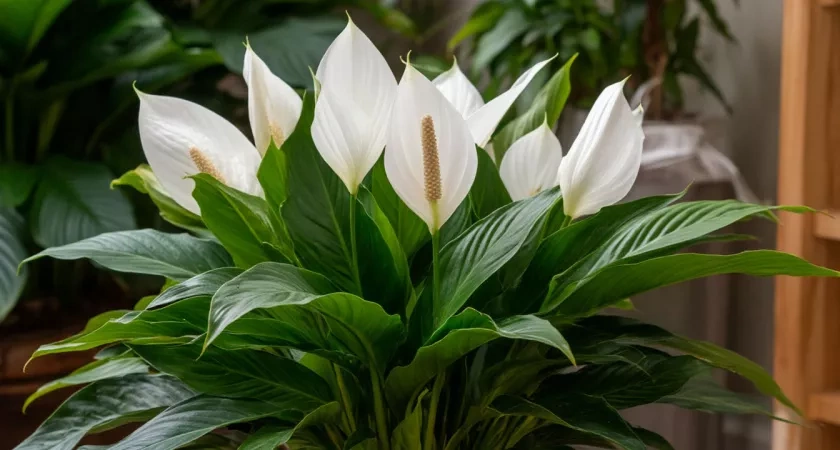 1 чайную ложку в воду – и спатифиллум выпускает стрелы быстрее Купидона: "белые паруса" размером с блюдце