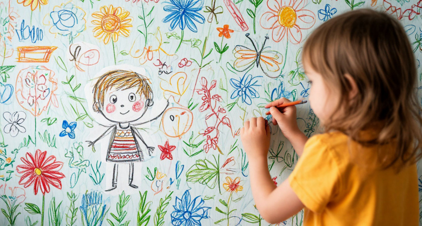 Переклеивать обои не нужно: жирные пятна и детские рисунки исчезнут за 1 минуту с помощью этого "дедовского" метода — даже с бумажных обоев