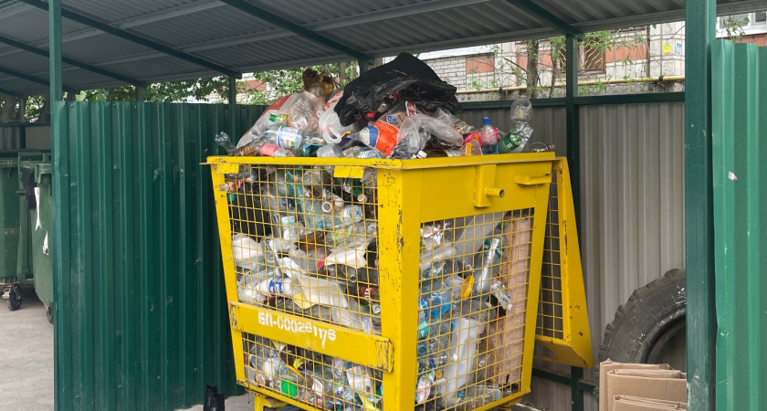 В Усолье-Сибирском на улице Крупской жители столкнулись с переполненной мусорной площадкой
