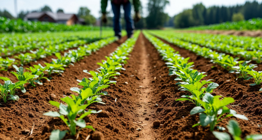 Раскидайте семена каждые 2 метра по морозным грядкам - рассада взойдет ровными рядами