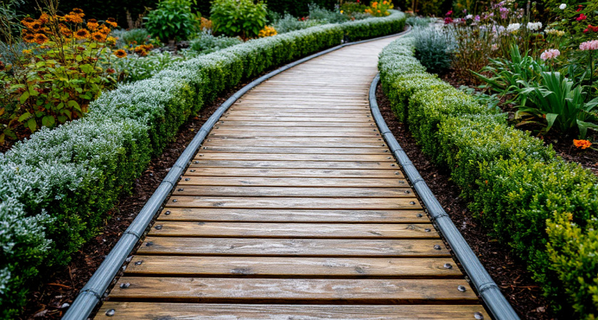 Бетон и плитка - это уже вчерашний день: просто прибил доски к трубам — круче садовой дорожки ни у кого нет