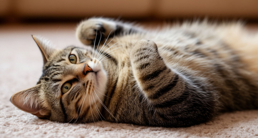 Почему кошка ложится на спину перед хозяином: поведение, которое важно понимать