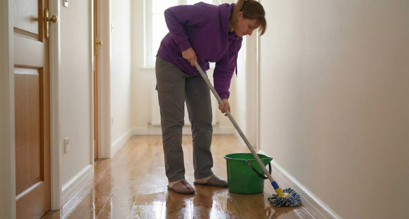 1 ложка на ведро воды – и полы можно не мыть неделями: поверхности сверкают и пыль не садится
