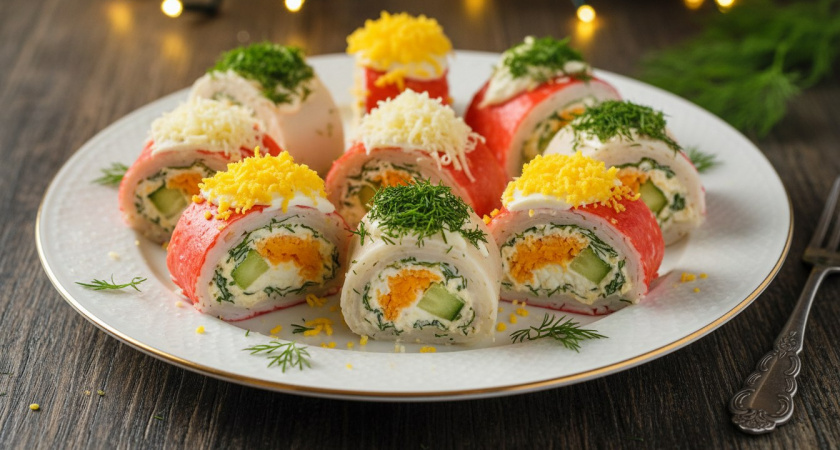 Вкуснейшая закуска из крабовых палочек, которую я готовлю на каждый Новый год — трачу не больше 15 минут, делюсь рецептом
