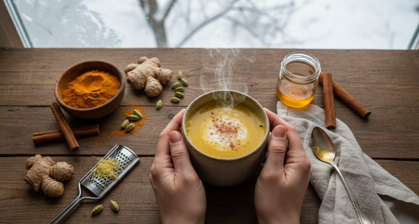 Забудьте о горячем шоколаде. Золотое молоко — это гораздо более полезный и согревающий напиток, который сейчас так необходим