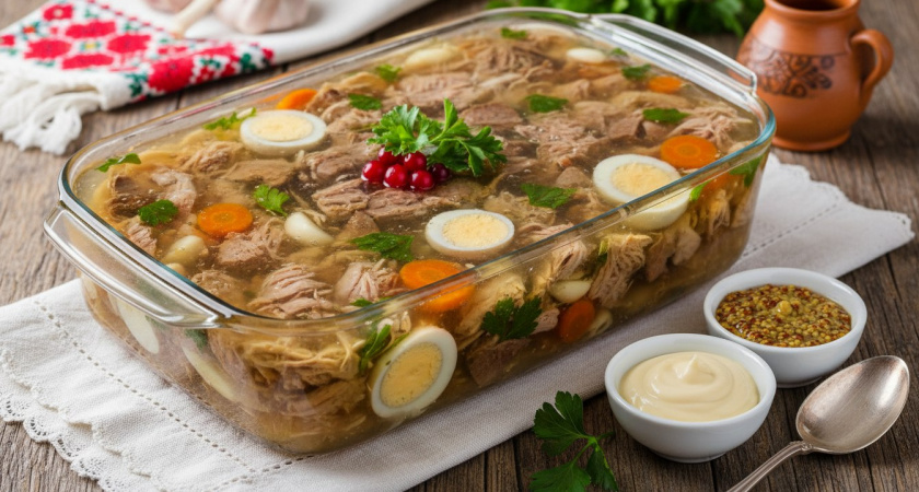 Такой холодец ни вы, ни гости точно не пробовали: необычная подача и оригинальный вкус — идеально для Нового года под знаком Красной Лошади