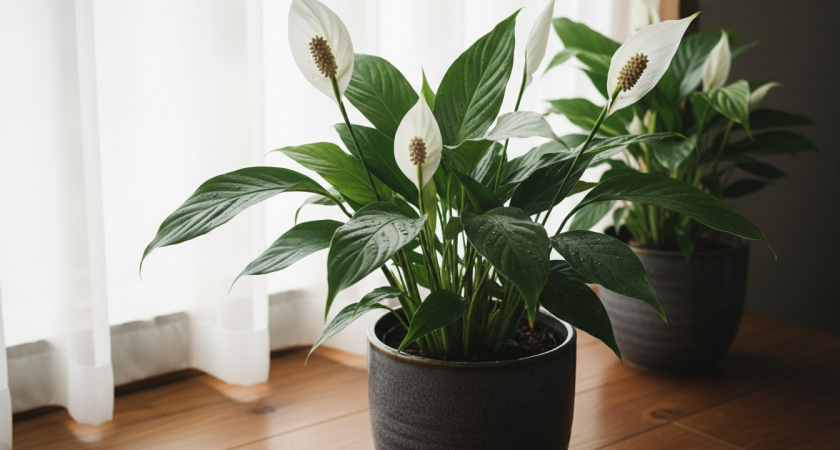 2 шт. в воду — и спатифиллум на 7-ом небе от счастья: белоснежные цветоносы прут без остановки круглый год
