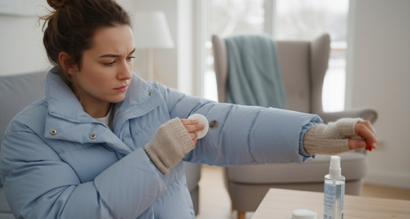 Как убрать пятно с зимней куртки за одну минуту, не стирая ее в стиральной машине: хитрость хозяек