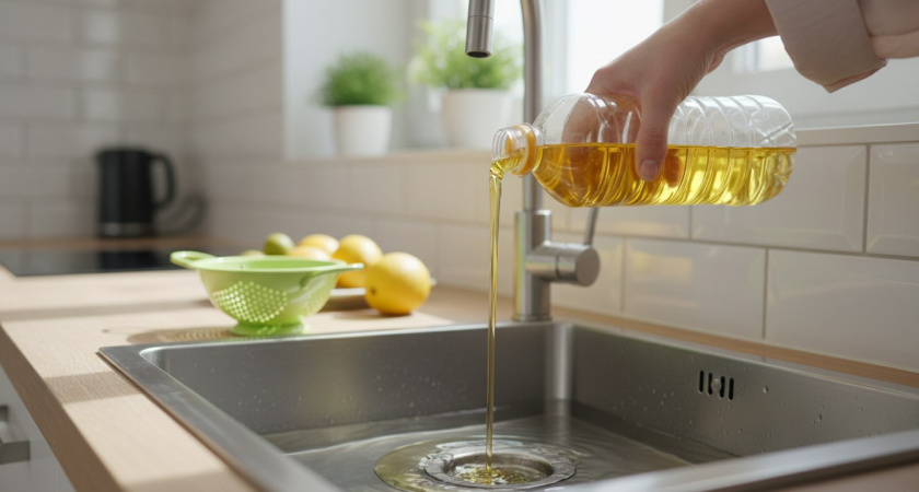 Уходя из дома, всегда заливаю подсолнечное масло в раковину — подруга поделилась интересным советом