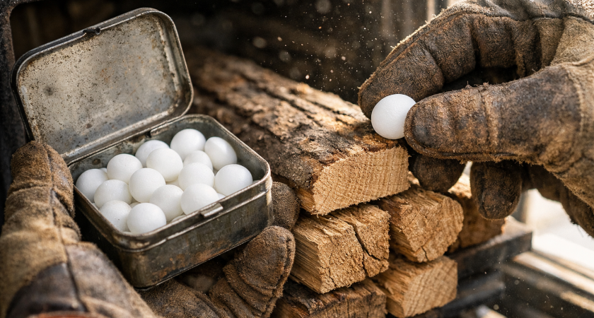 Одна таблетка на дрова — и дымоход будет скрипеть от чистоты: вековой слой сажи исчезнет, тяга 10 из 10