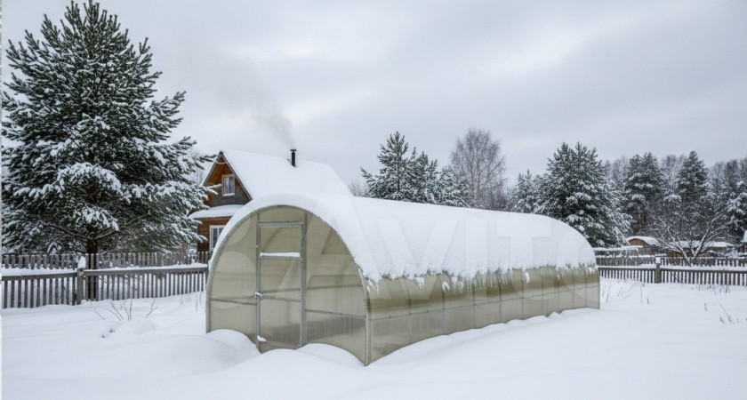 Никакой лопаты и никакого риска: как сбросить снег с теплицы за 1 минуту
