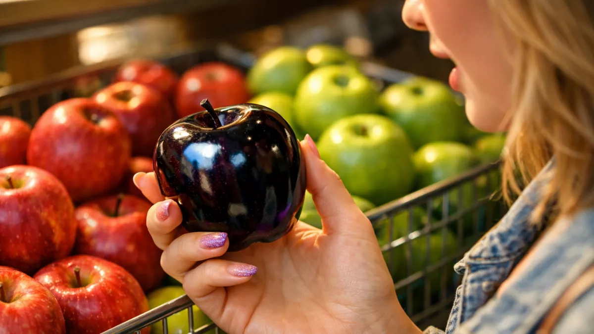 В магазинах появились яблоки "Черный алмаз" с угольным блеском: почему их так ценят? Тайный дар тибетских высокогорий, озадачивший ученых
