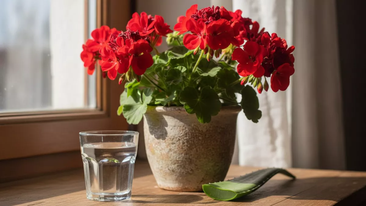 2 ложки сока под цветок в марте – и шапки герани пышнее кудрей Пушкина: смешиваем и поливаем