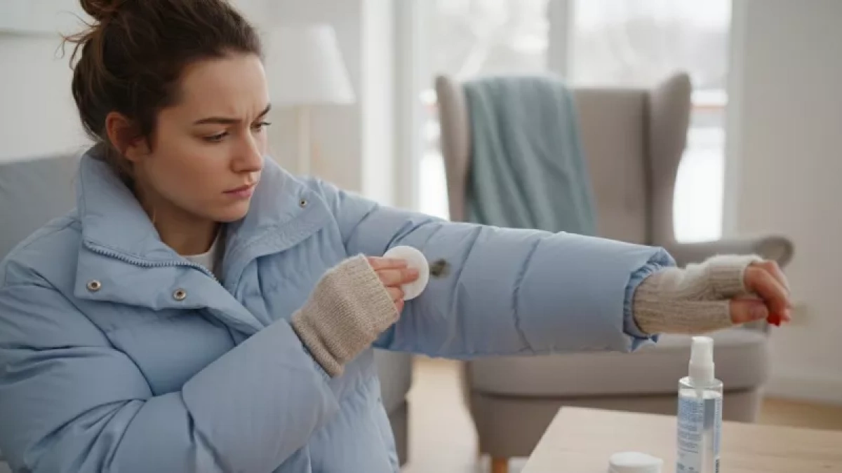 Всего 2 капли на ватный диск — и весенняя куртка как новая: в машинке стирать не нужно