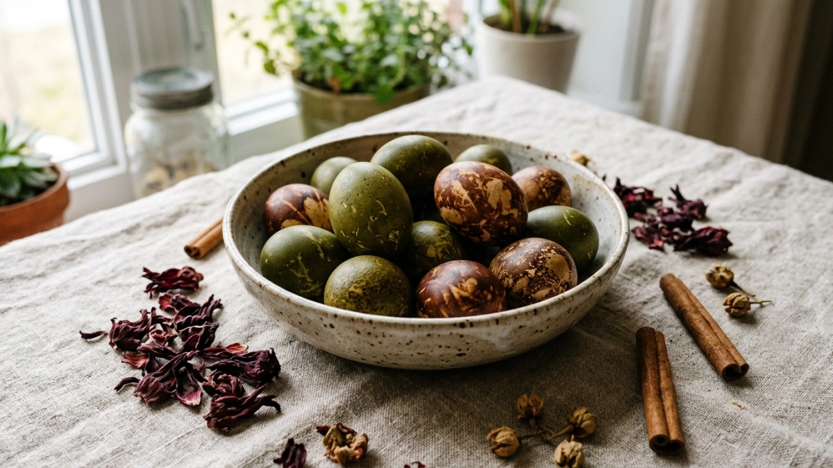 Без красок и без химии: 2 способа покрасить яйца на Пасху с эффектом "фрески" и "оникса"