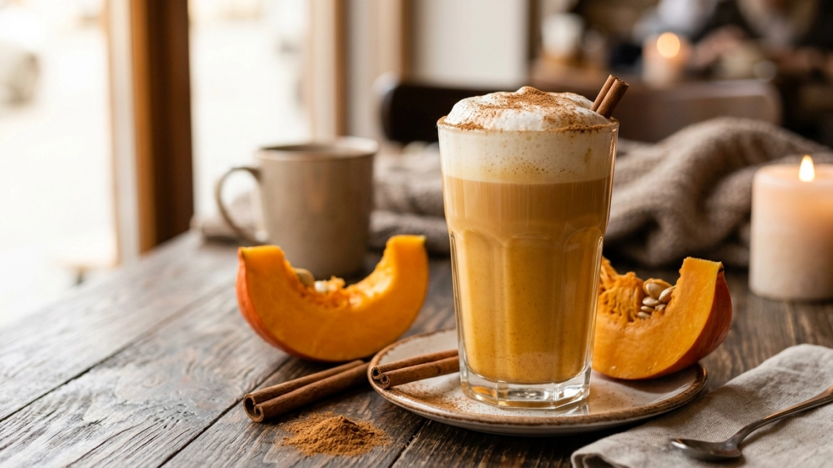 Тыквенный раф покорит вас с первого глотка: сливочная нежность, сладость тыквы и щепотка специй — делюсь рецептом