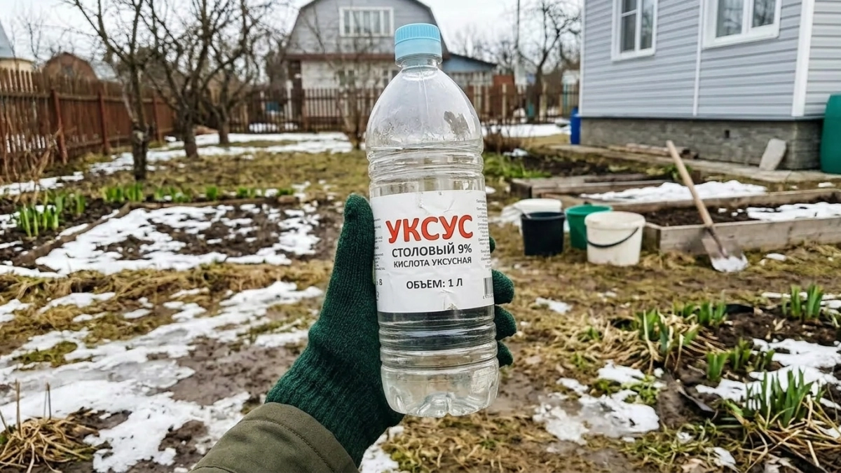 Со сходом снега беру 3 литра уксуса — и не мучаюсь, как соседи: на участке идеальная чистота всю весну