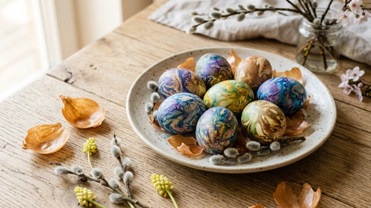 Китаянки красят яйца по-хитрому: получается невероятный "мраморный" цвет — на Пасху сделаю также