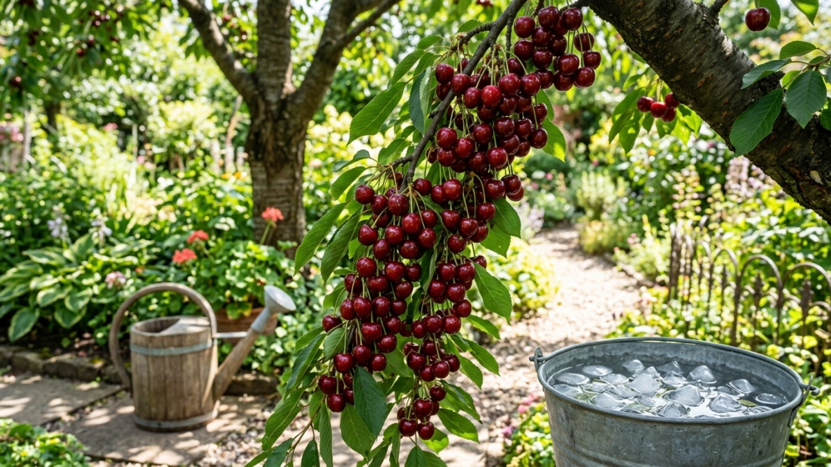 Вишня ломится от ягод каждое лето: весной лью под деревце воду со льдом – процедура на 2 минуты, а результат на 100%