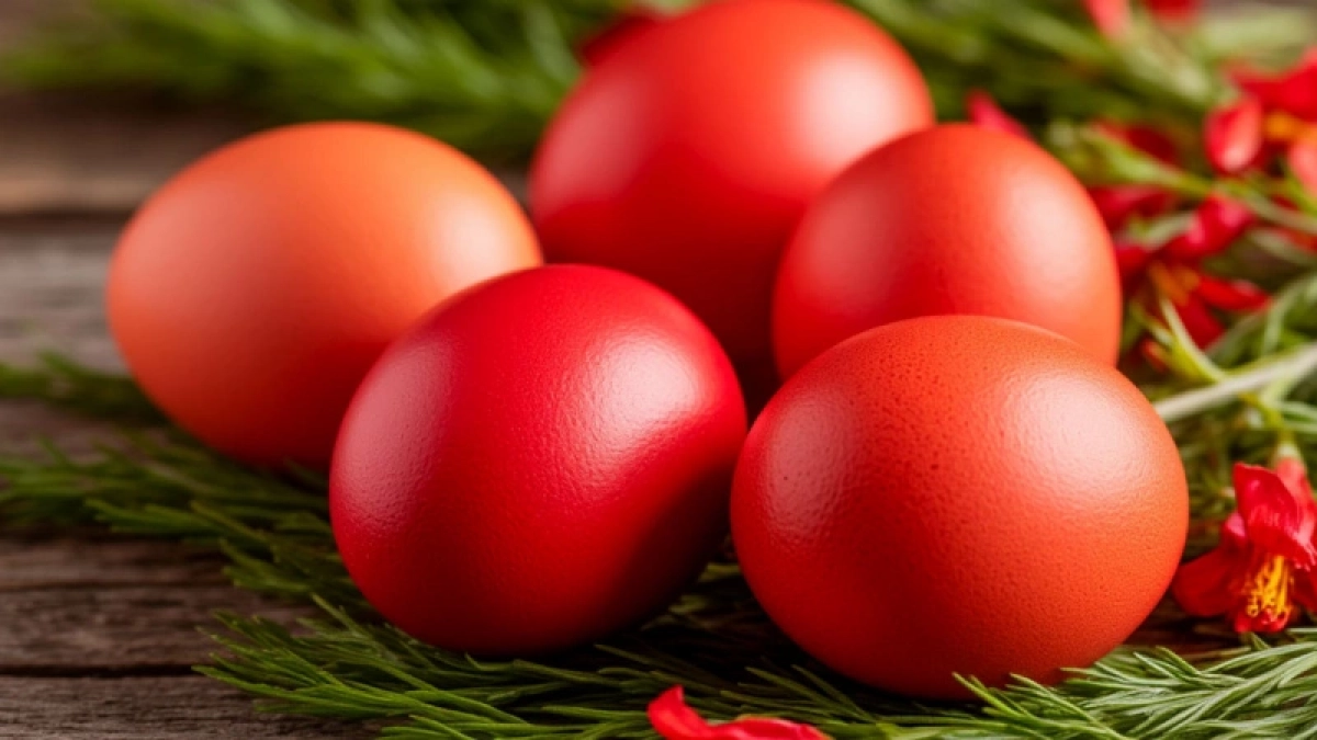 Шелуху от лука не собираю: беру один овощ и получаю чудные красные яйца к Пасхе