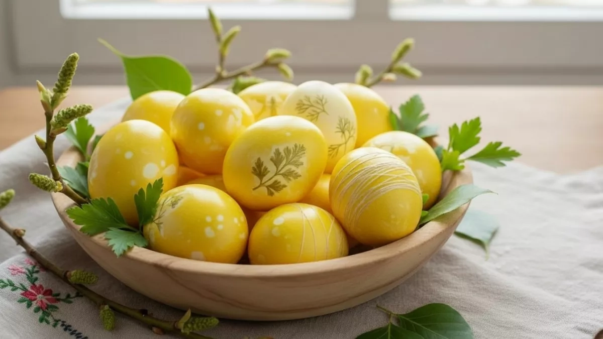 Луковую шелуху — в мусорку: варим душистый отвар — на выходе яйца янтарного цвета для Пасхи