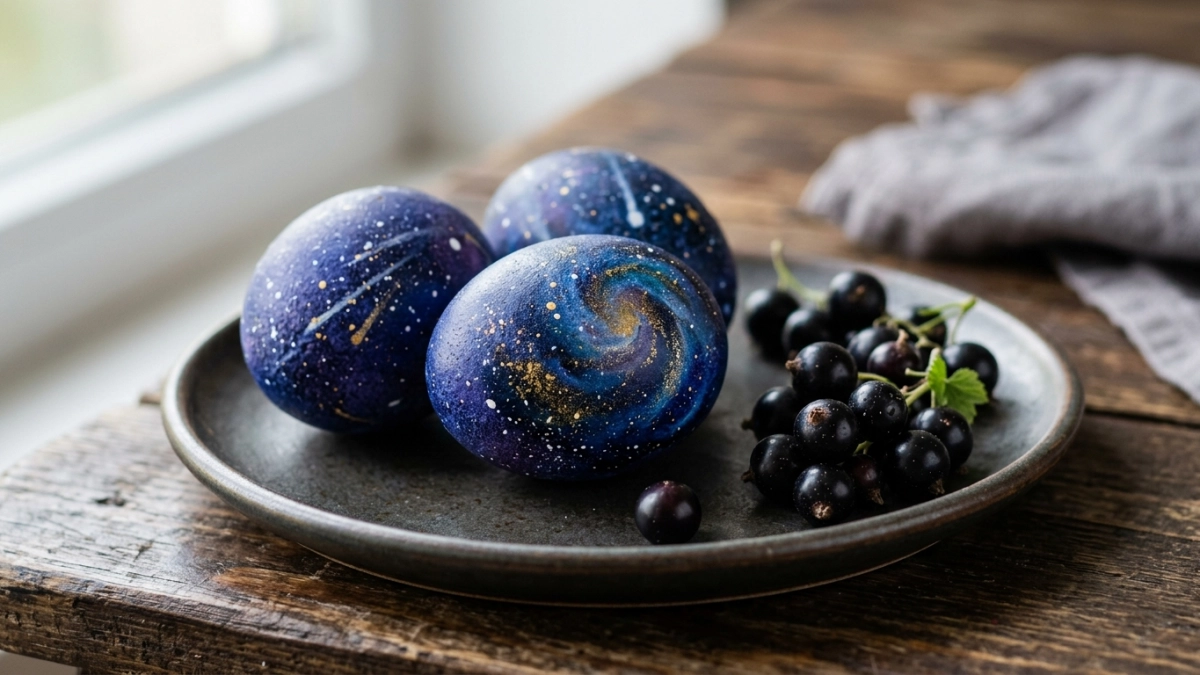 Крашу яйца на Пасху замороженными ягодами: особенно впечатляет способ с черной смородиной — от космических яиц раскрыла рот вся семья