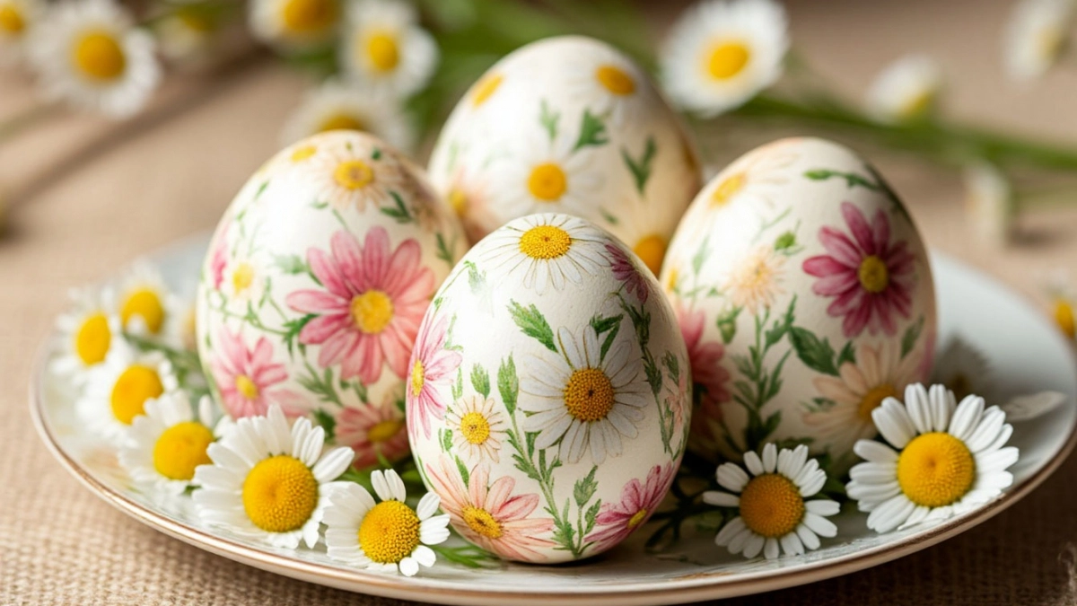 Как покрасить яйца, чтобы на скорлупе "расцвели" ромашки: простое и красивое украшение для Пасхи