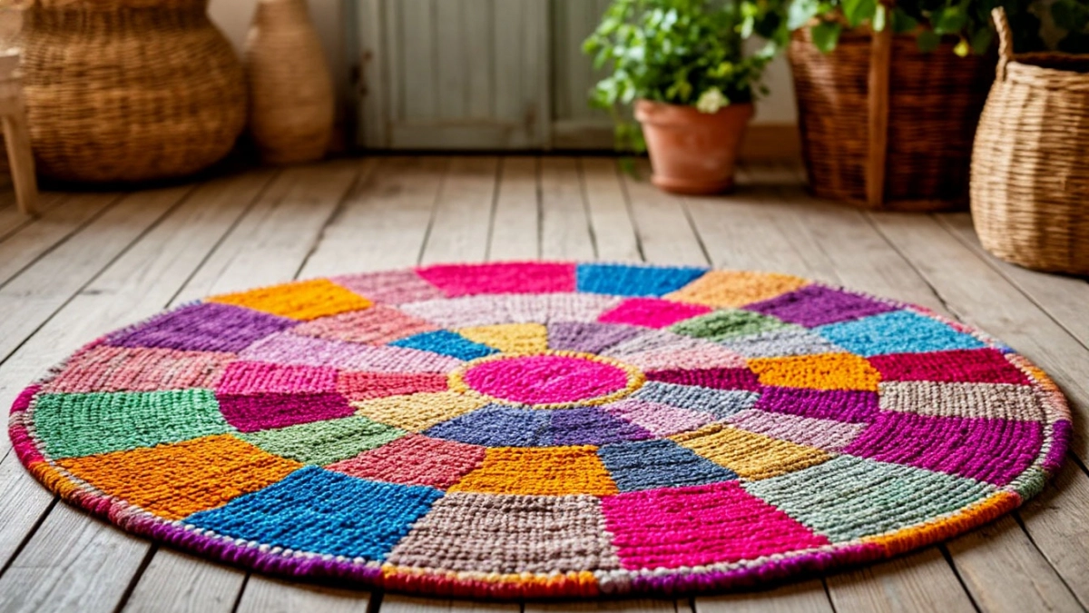 Старые футболки не выбрасываю — делаю из них "бабушкины" коврики: очень красиво и уютно