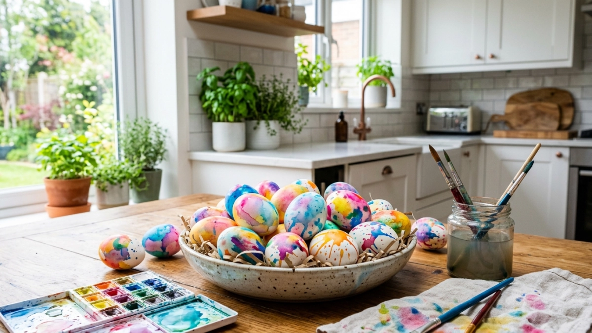 Больше никакой шелухи и наклеек: простой способ покраски яиц содой, в результате — нежные акварельные узоры