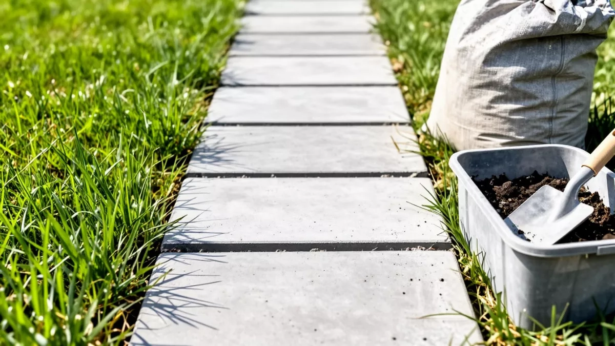 Возьмите цемент и ящики: получится садовая дорожка — словно купили дизайнерскую плитку