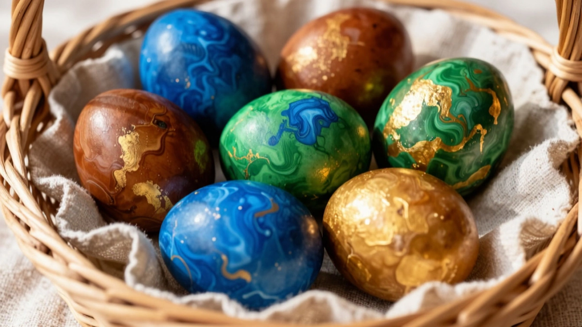 Просто беру колготки: крашу яйца на Пасху оригинальным способом — получаются мраморными