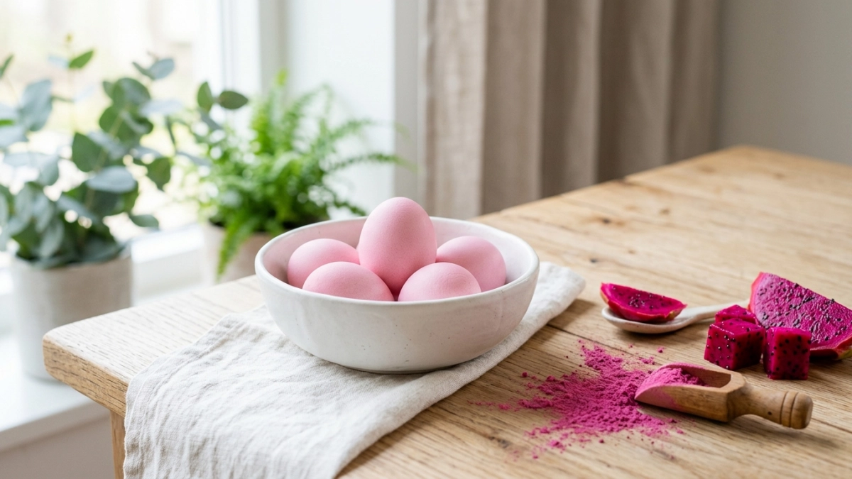 Полчаса — и на блюде "нежные" пасхальные яйца. Матовые, с розовой дымкой и изящным отливом