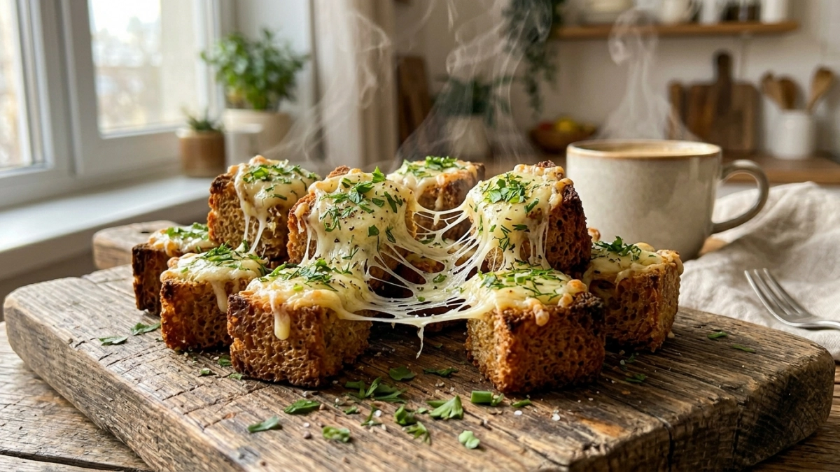 Гренки как в Анапе от армянской хозяйки: объедение с сулугуни и зеленью. Хрустящие снаружи, тянущиеся внутри — теперь готовлю их каждый день