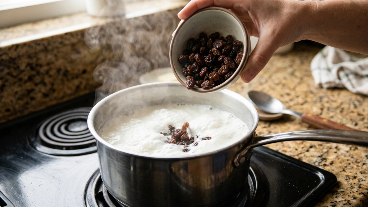 Бросаю изюм в кипящее молоко: через 10 минут на столе нежный сливочный десерт, который поражает простотой и вкусом