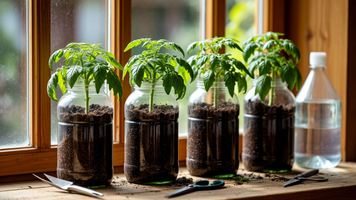 В апреле переваливаю томаты в 5-литровые бутылки: научил сосед — корневая здоровее, урожай раньше