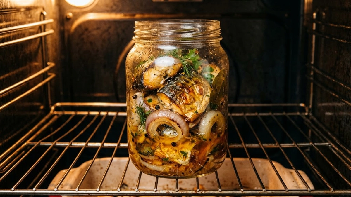 Скумбрию больше не копчу: запекаю в банке с луком и маслом по-домашнему — невероятно вкусно