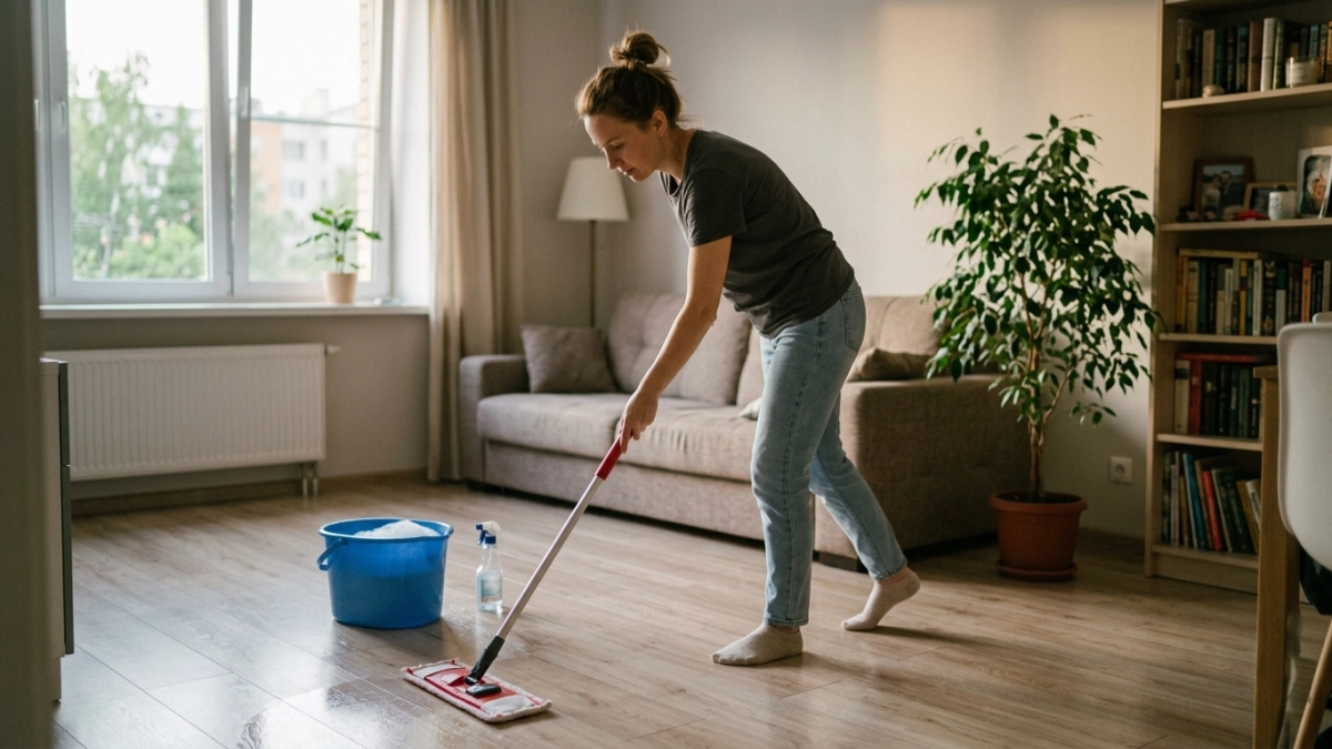 Наливаю 1 стакан в воду для мытья полов — и они сверкают как после восковки, а пыль не садится 7 дней