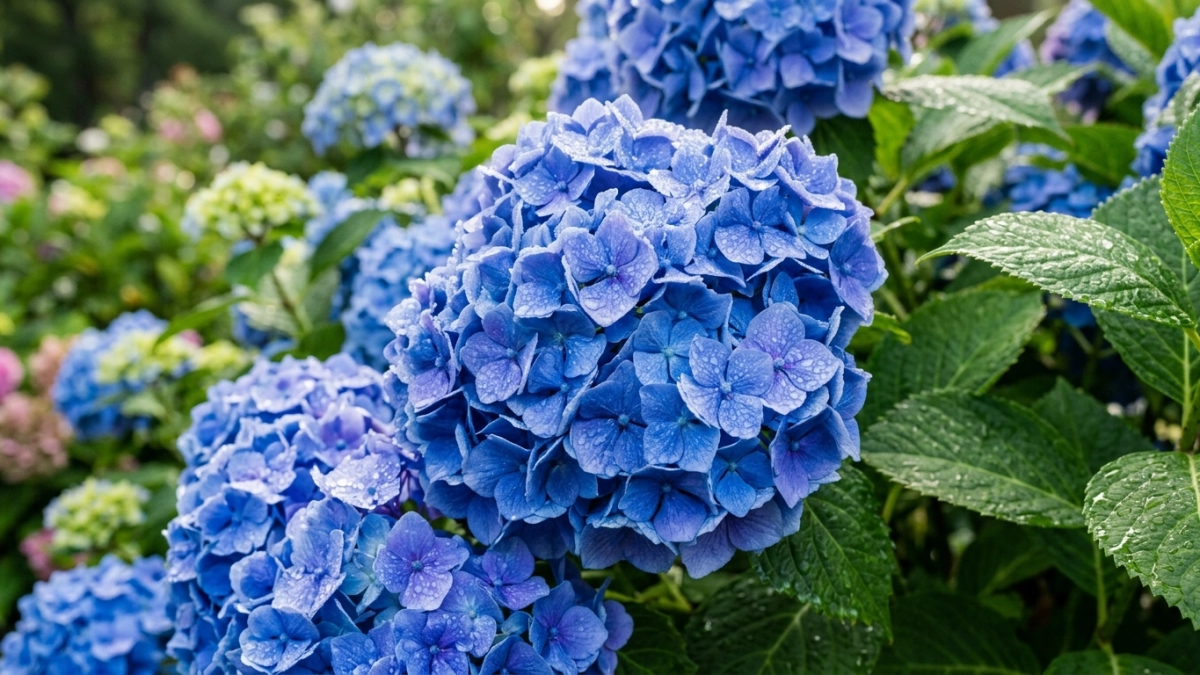 1 ложка на 10 литров: гортензия "вспыхнула" цветом — роскошные соцветия от сиренево-голубого до чернильно-фиалкового