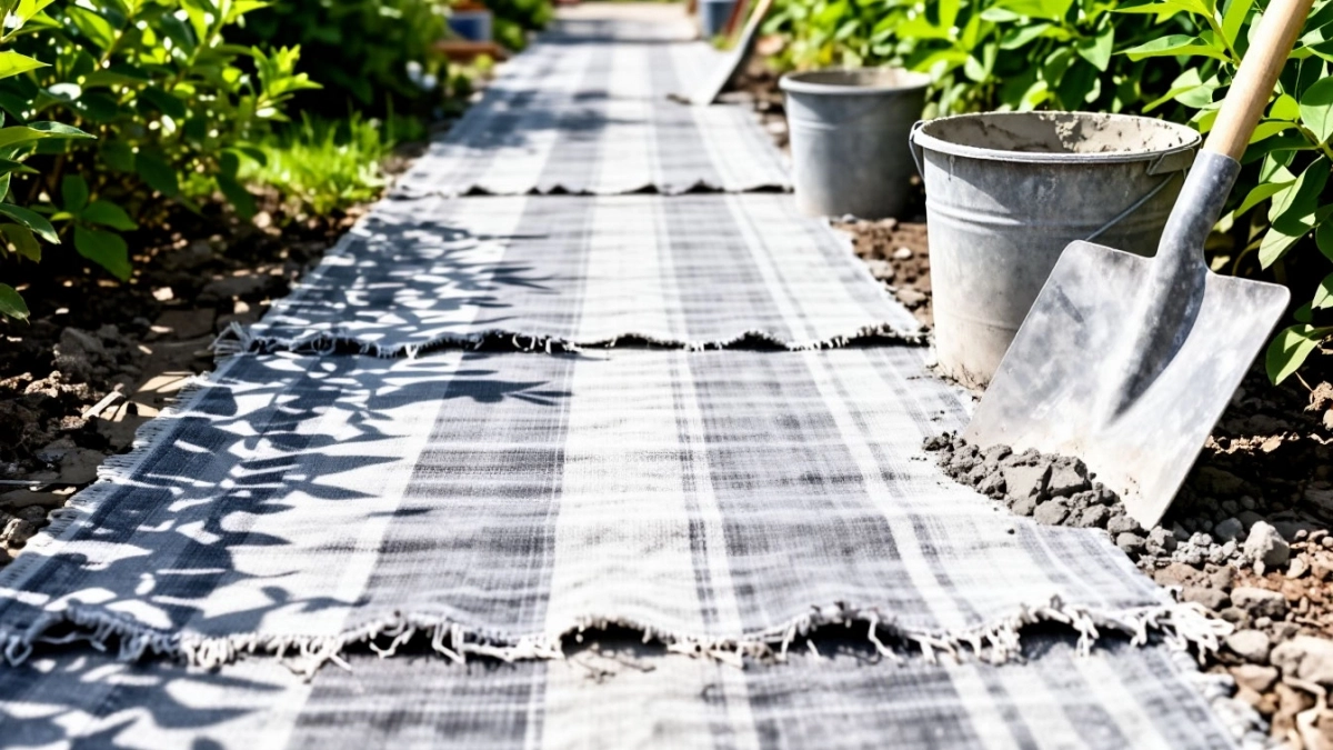 Беру старые ковры и цемент — садовые дорожки делаю без заливки: дешево и надежно