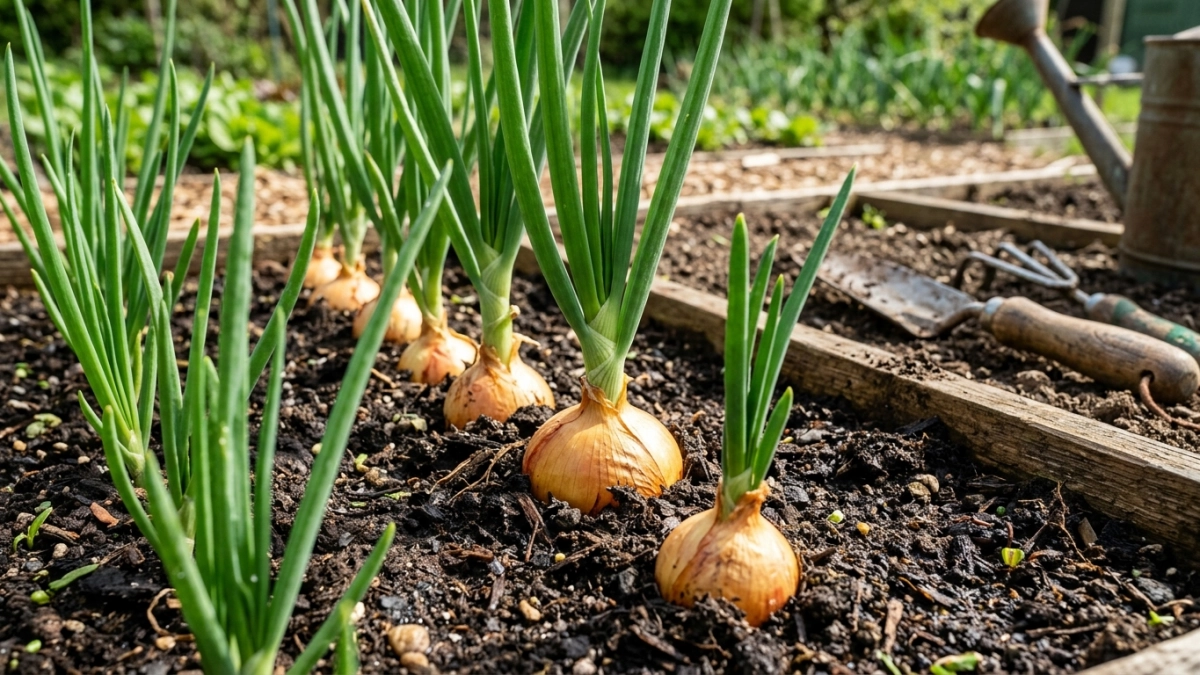Выращиваю крупный репчатый лук благодаря дедовскому методу. 7 правил посадки в мае гарантируют отменные луковицы
